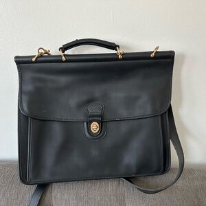 Vintage COACH Metropolitan Black Leather briefcase shoulder messenger bag